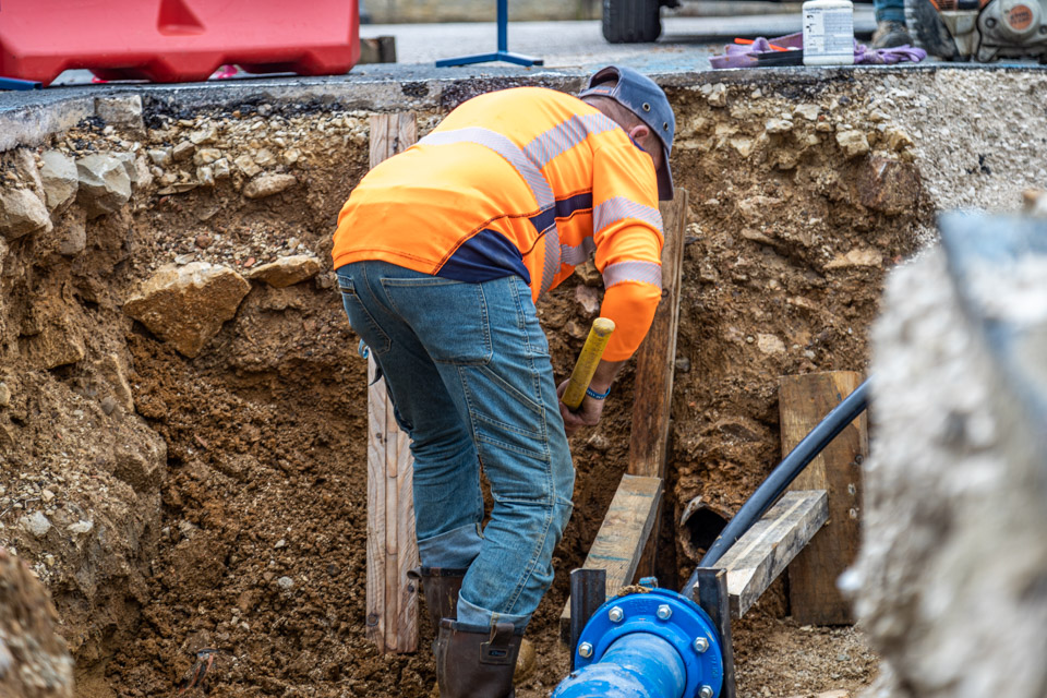 La réalisation de travaux de raccordement eau potable à Montier-en-Der